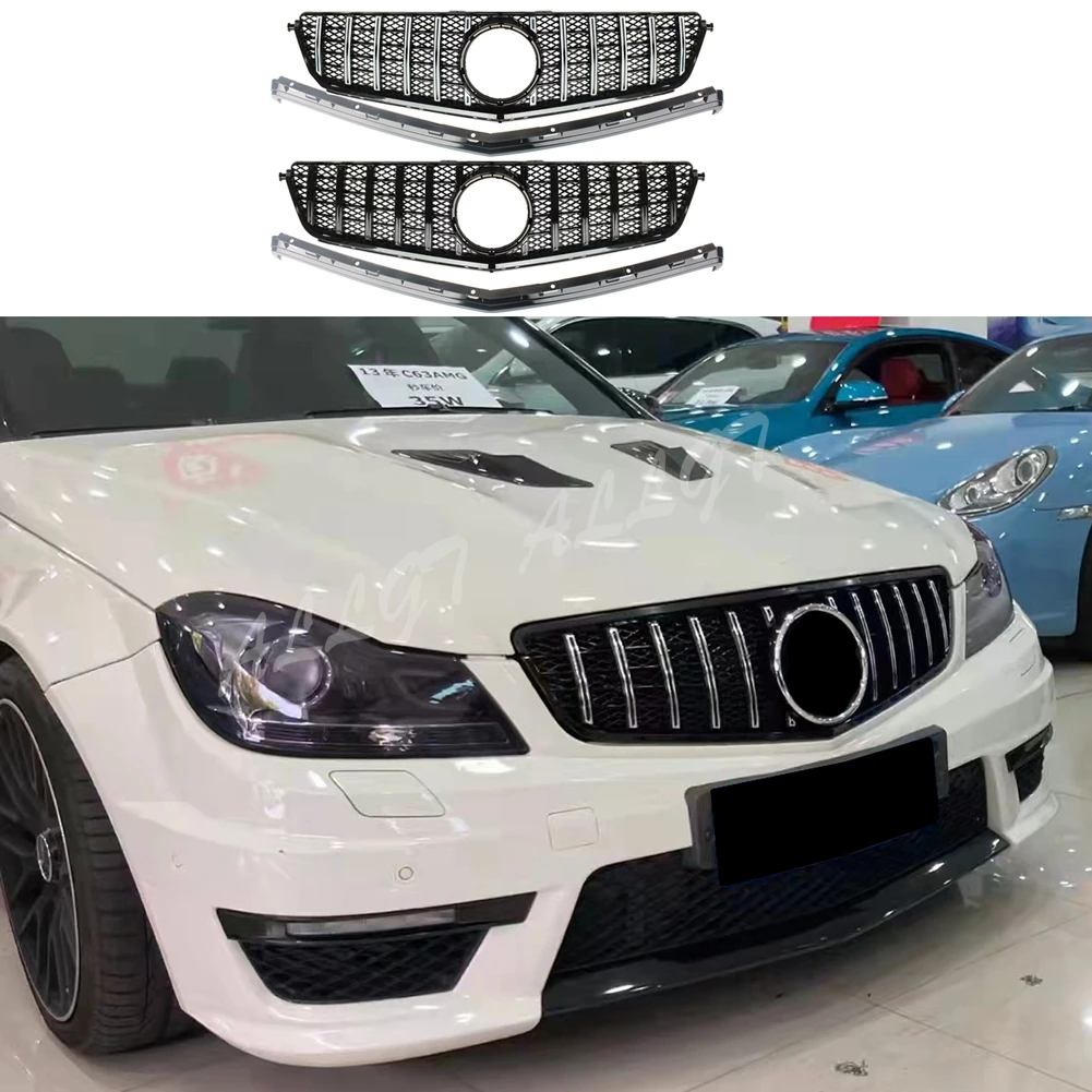 Car Front Racing Facelift Grilles Bar Upper Cover For Mercedes-Benz W204 C-Class C63 Amg 2012 2013 2014 Gt