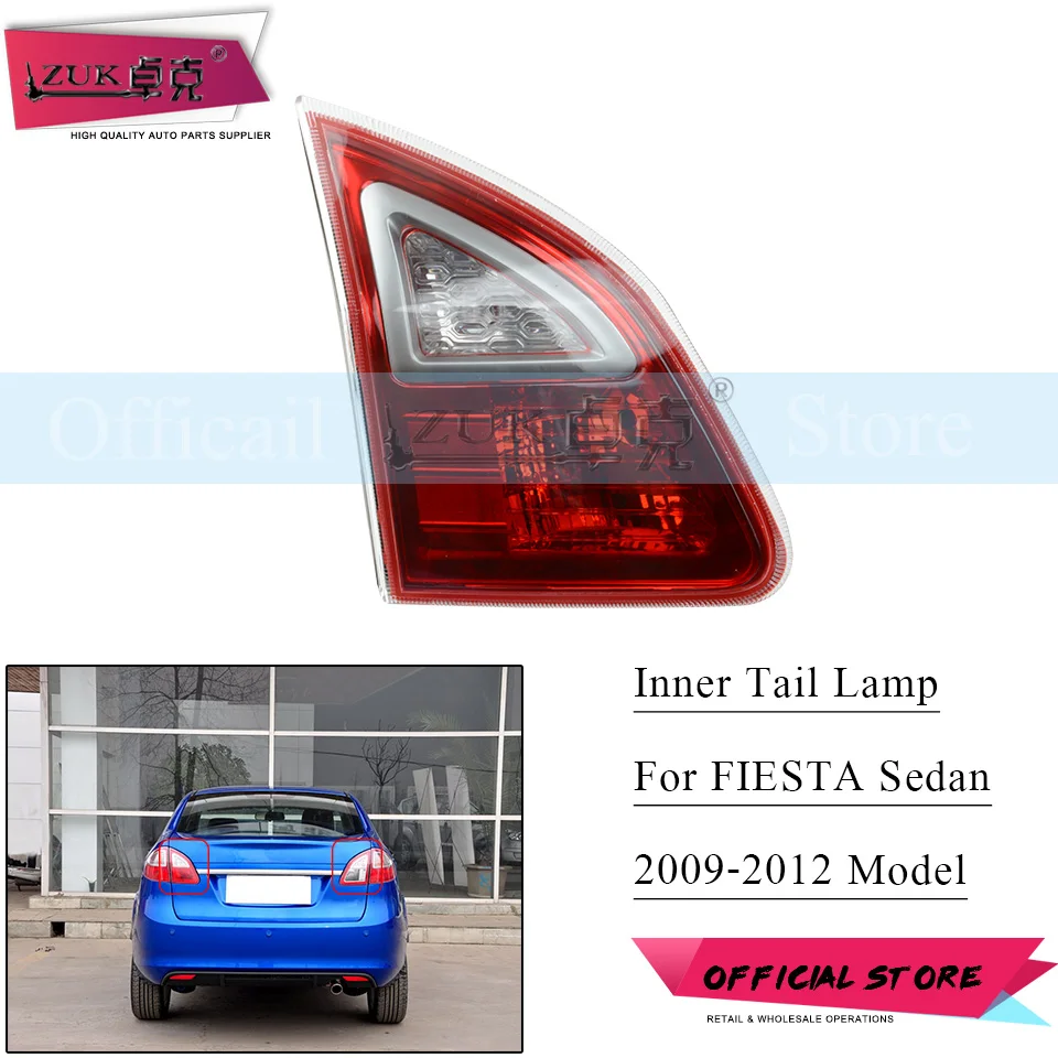 Zuk Fanale Posteriore Interno Paraurti Posteriore Per Ford Fiesta Berlina 2009 2010 2011 2012 Fanale Posteriore Luce Stop Interna Fanale Posteriore