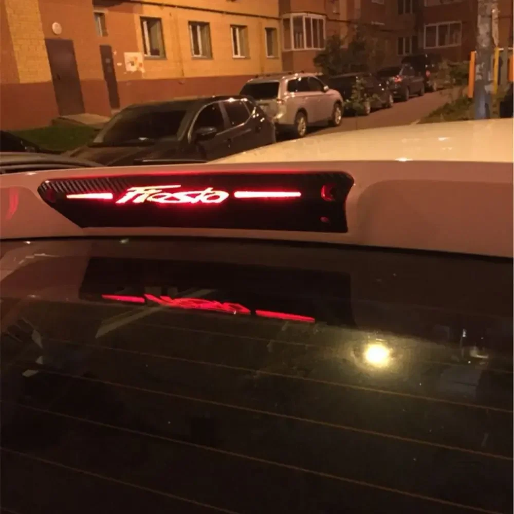 Adesivi In Fibra Di Carbonio Per Decalcomanie Ford Fiesta Posteriore High Mounted Stop Brake Lamp Light Accessori Per Lo Styling Dell'Auto