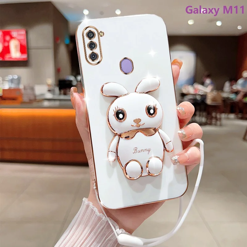 Custodia Per Telefono Per Samsung Galaxy M33 Samsung Galaxy M23 Samsung Galaxy M32 Galaxy M31 M30S M11 Placcatura Copertura Porta Coniglio Quadrato