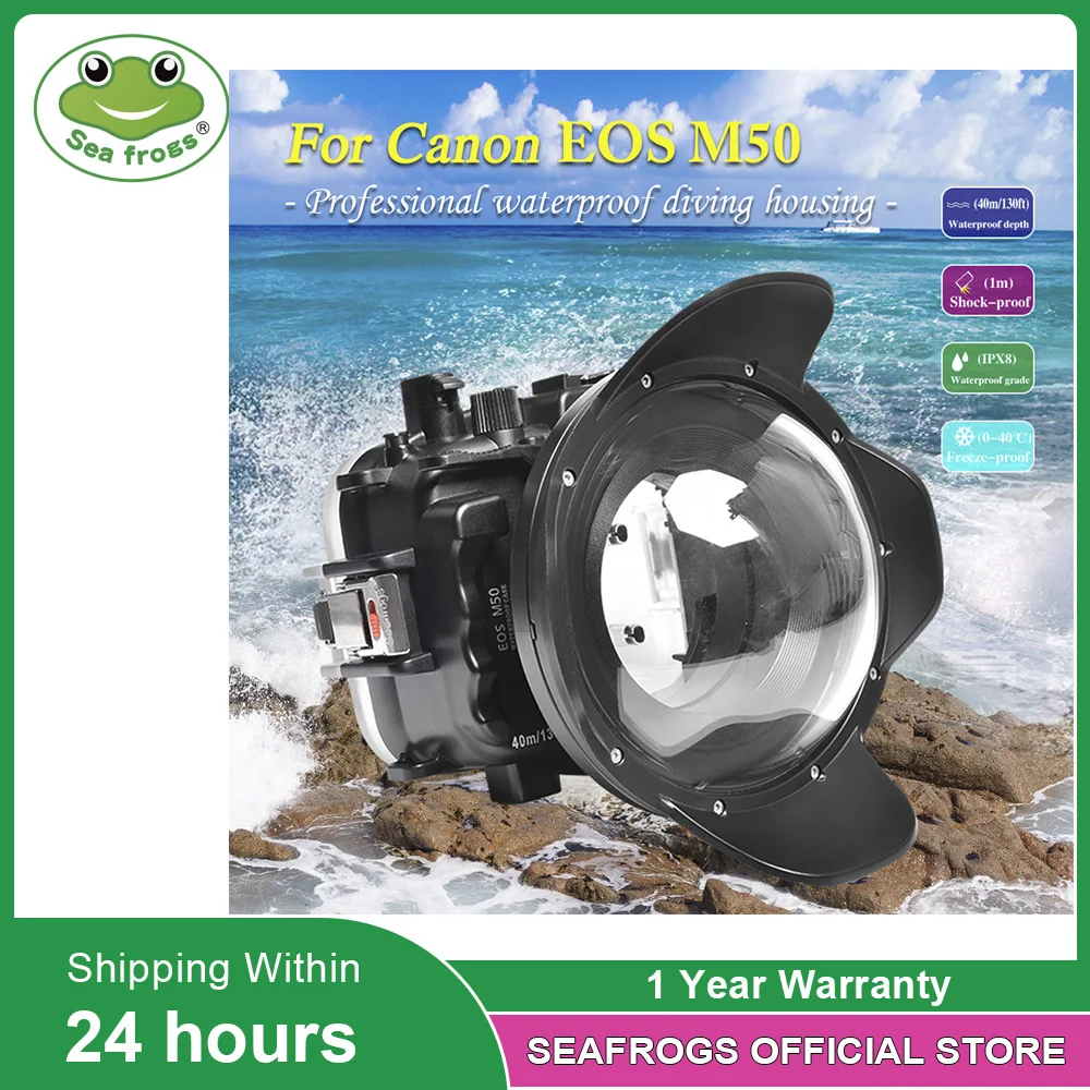 Seafrogs Ipx8 Custodia Per Fotocamera Subacquea Impermeabile Da 40 Metri Con Porta A Cupola Per Obiettivo Canon Eos M50 Muslimah