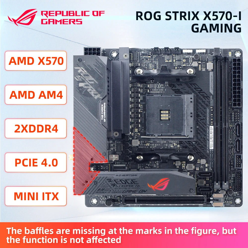 Usato Asus Rog Strix X570-I Scheda Madre Da Gioco Amd X570 Chipset Per Ryzen 5 5000 5600 7 7900 Integrato 5Gbe Gigabit Lan Socket Am4