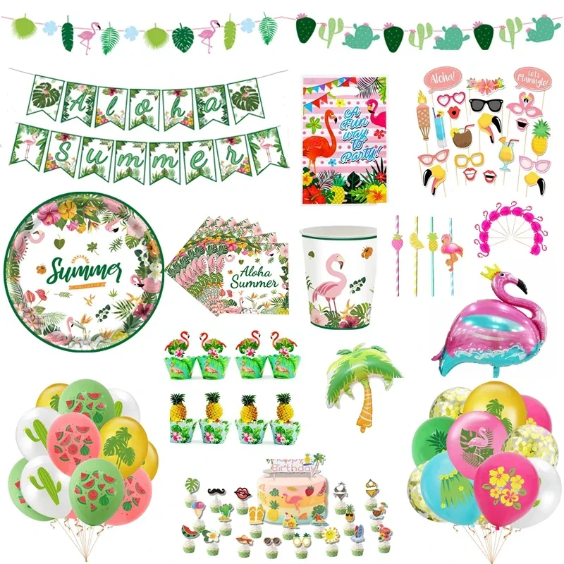 Decorazioni Per Feste Posate Usa E Getta Forniture Per Feste Tropicali Estive Decorazioni Per Feste Di Compleanno Di Fenicotteri