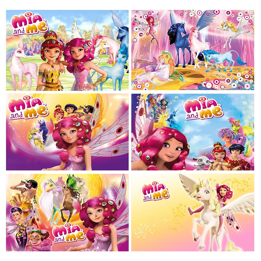 Gfuitrr Mia And Me Sfondo Fotografico Personalizzato Principessa Compleanno Fotografia Sfondo Ragazza Compleanno Decor Banner Photo Booth Prop