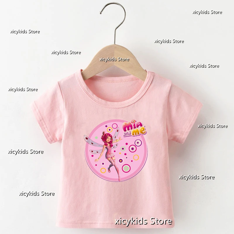 Nuovo Arrivo Bambini Tshirt Funny Mia And Me: The Hero Of Centopia Anime Print Abbigliamento Per Bambini Cute Girls T-Shirt Pink Shirt Tops