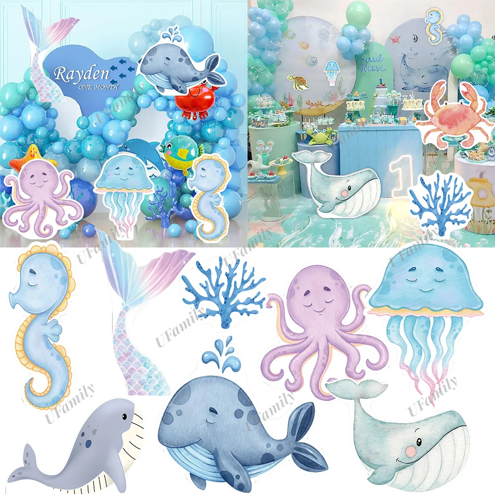 12/18/24/36 Pollici Marine Animal Theme Party Cartone Tartarughe Marine Whale Shark Cuts Wedding Birthday Party Baby Shower Decor