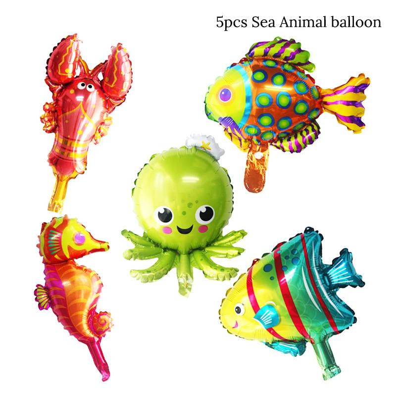 Sirena Shell Shark Foil Balloon 1St Girl Birthday Party Decoration Baby Shower Decor Under The Sea Theme Helium Globos Kid Toy