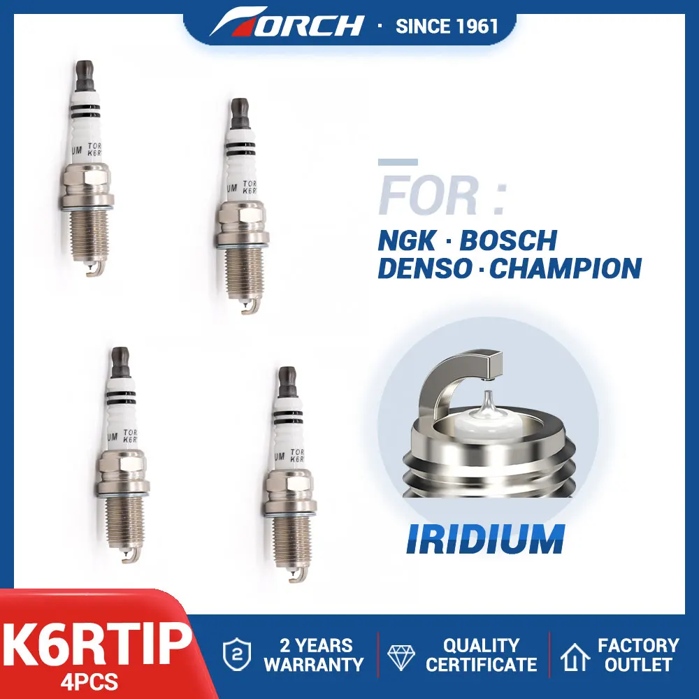 4Pcs Iridium Candela Torch K6Rtip Sostituire Per 7700500155 Fr78X Pfr6B Bkr6E Denso Ik20 Ik20Tt Torch 7026 Lfb479Q3707800A Fr6Ki332S