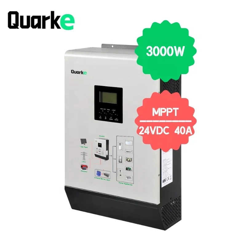 Prezzo Di Fabbrica Inverter Ibrido Solare Off Grid 3Kw 3000W 24V Economico Per Sistema Domestico Con Controller Mppt