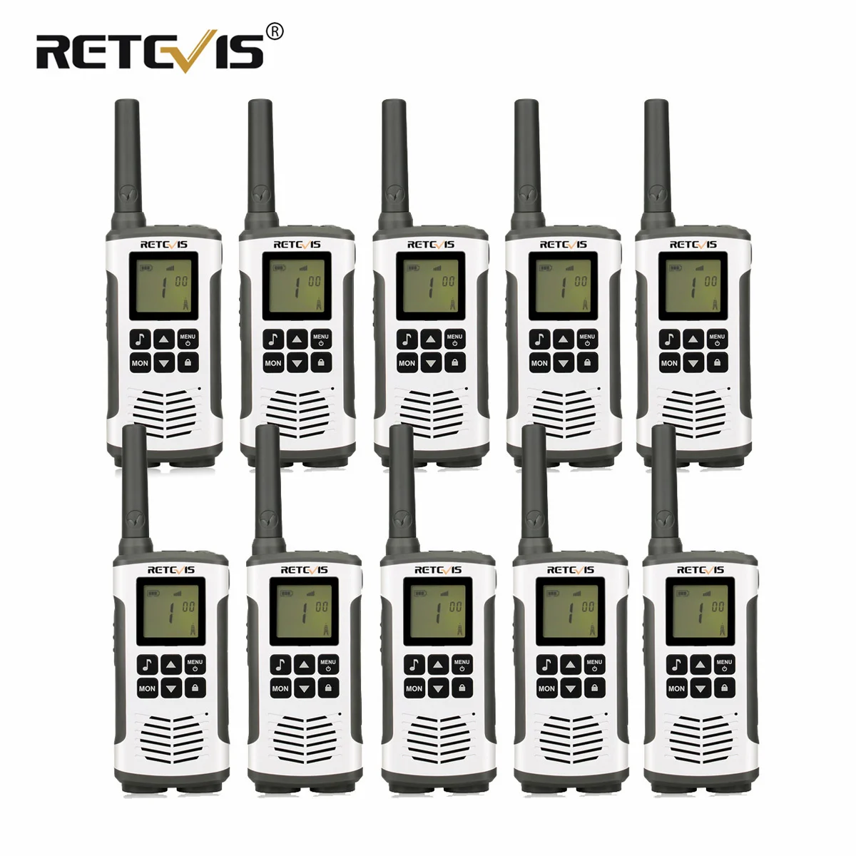 Retevis Rt45 Mini Walkie Talkie 10Pcs 0.5W Pmr446 Pmr Frs Torcia Radio Bidirezionale Vox Ricaricabile Walkie-Talkie Caccia Escursionismo