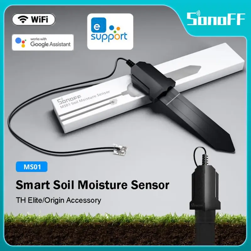 Sonoff Ms01 Sensore Di Umidità Del Suolo Intelligente Igrometro Del Suolo Impermeabile Rilevamento Intelligente Dell'Umidità Funziona Con Sonoff Th El