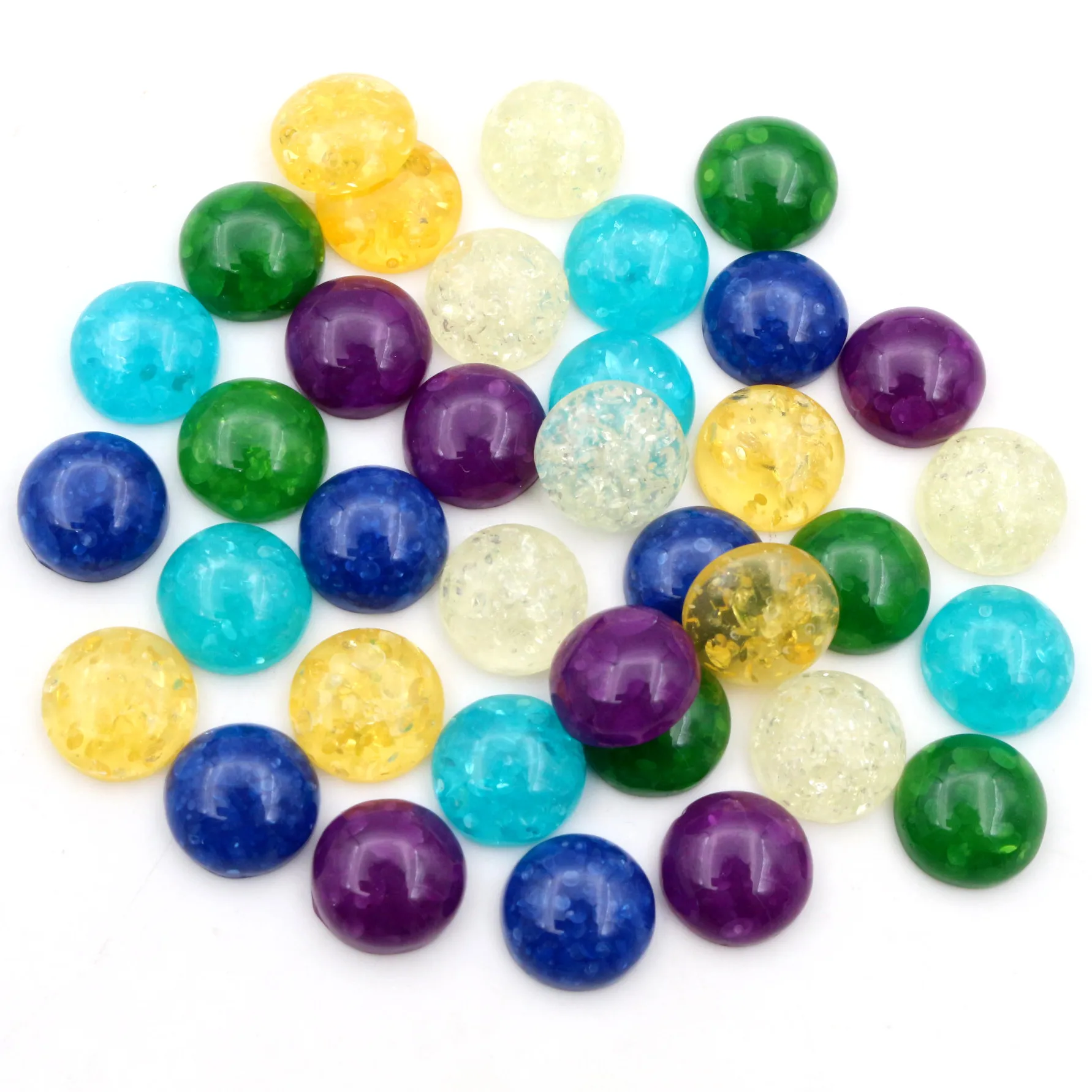 Di Nuovo Modo 40Pcs 12 Millimetri Di Colore Misto Posteriore Piana Della Resina Cabochons Cammeo
