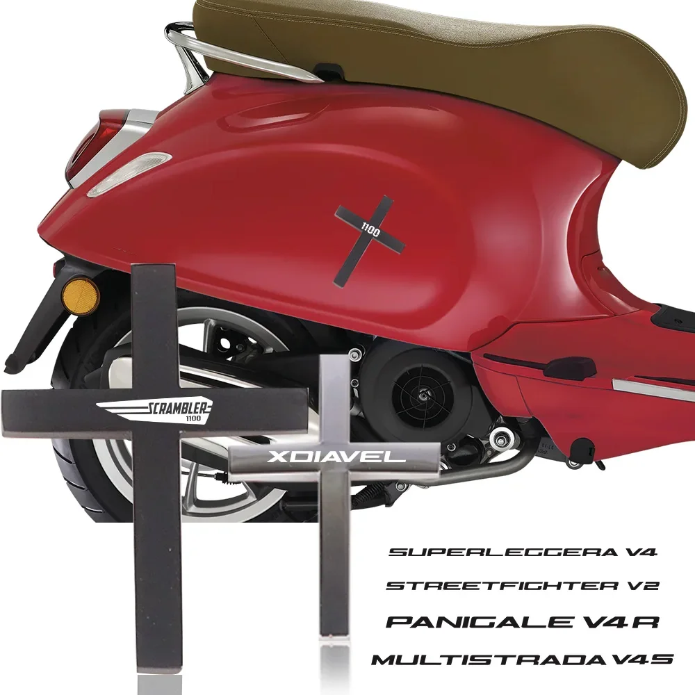 Metal Jesus Cross Scooter Sticker Decalcomanie Moto Side Emblem Decor Per Ducati Streetfighter Superleggera Supersport Xdiavel