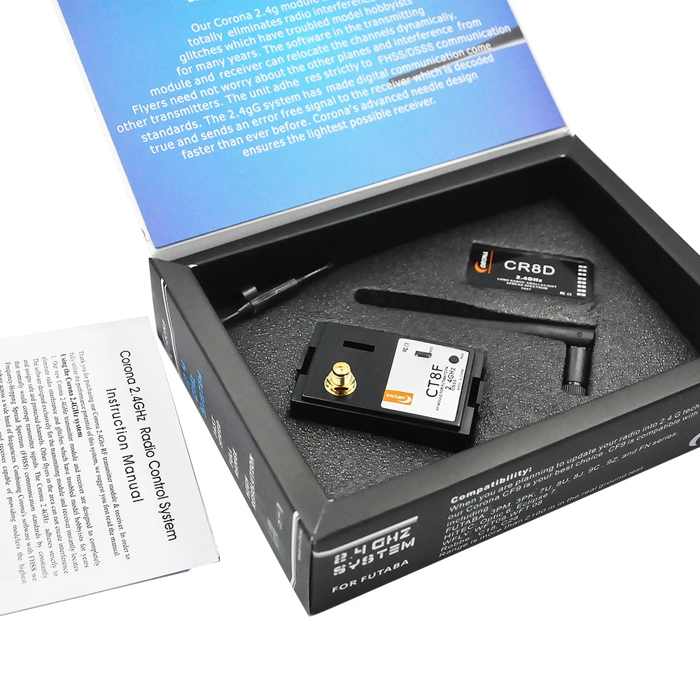 Corona 2.4Ghz Cr8D E Ct8F V2 Dsss Module & Rx Combo Per Aggiornamento Futaba/Hitec 40 / 72 Mhz Trasmettitore Telecomando Rc