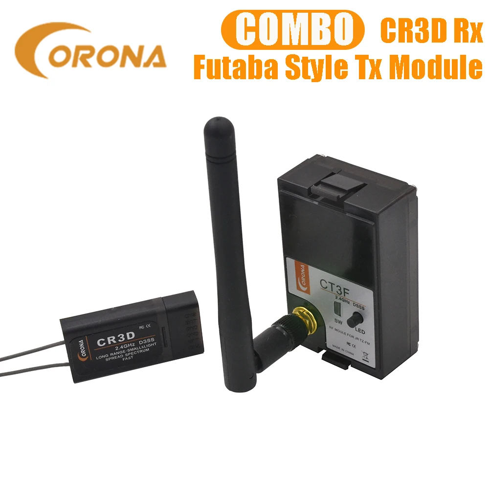 Corona 2.4Ghz Radio Control Ct3F Rf Module & Cr3D Ricevitore Dsss Futaba 3Pk Hitec
