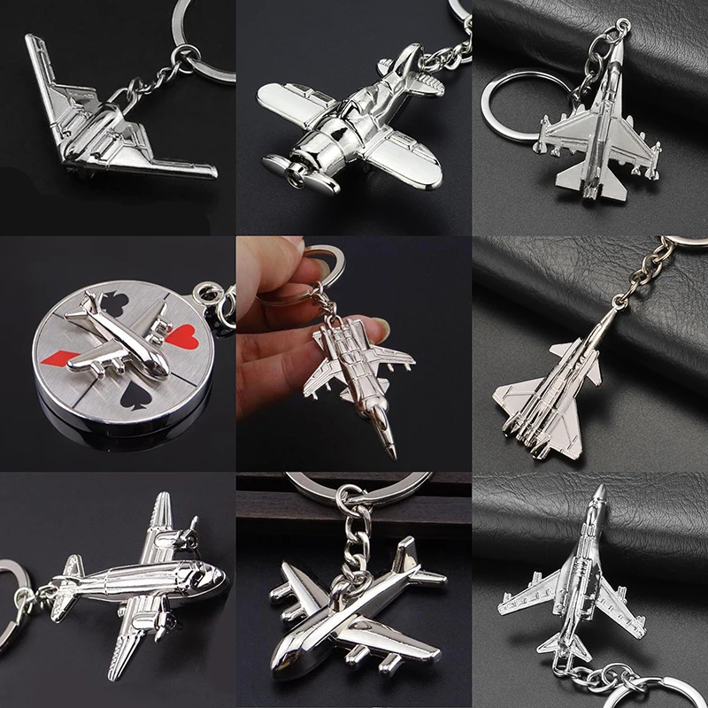 Portachiavi Per Uomo Car Bag Portachiavi Air Plane Model Fighter Toy Air Plane Model Fighter Aircrafe Travel Fashion Gift