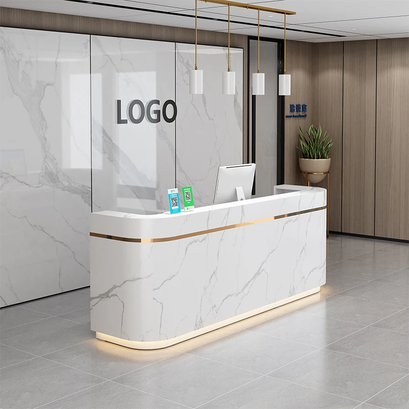 Ufficio Beauty Reception Salon Modern Executive Outdoor Hotel Reception Desk White Theke Rezeption Commercial Furniture