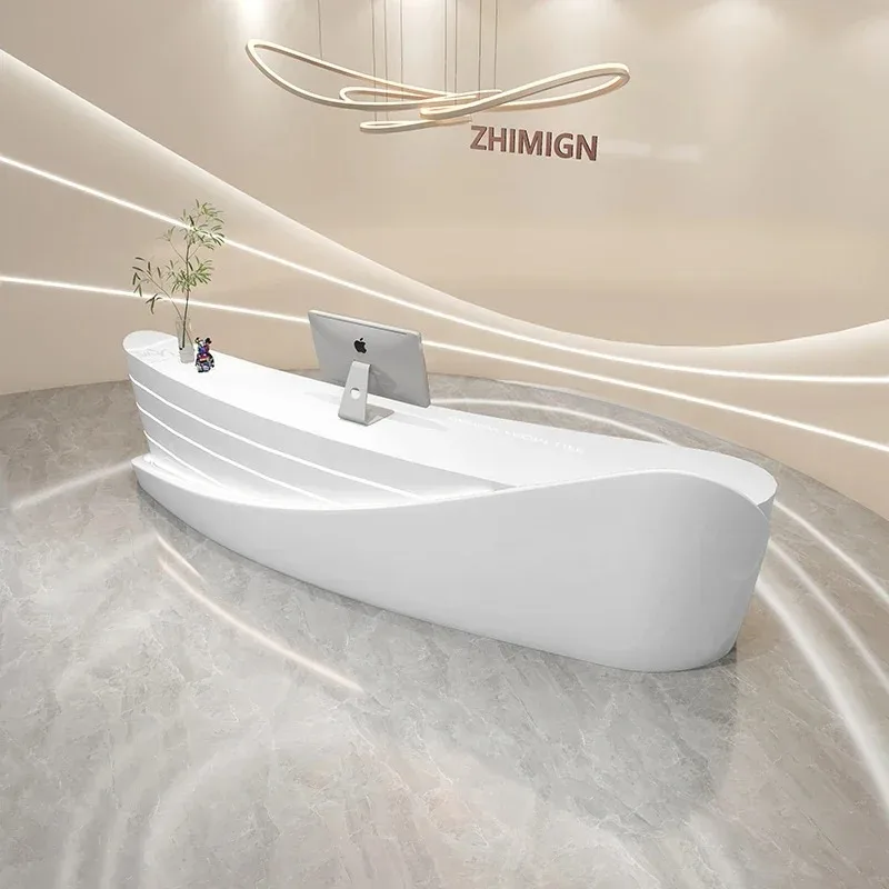 Bancone Reception Reception Cassiere Anteriore Bellezza Legno Commerciale Moderno Clinica Scrivania Hotel Schreibtisch Negozio Mobili