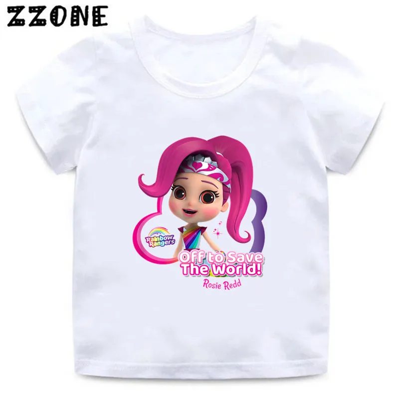 Rainbow Rangers Print Cartoon Cute Kids T-Shirt Vestiti Per Ragazze Neonati T-Shirt A Maniche Corte Abbigliamento Estivo Per Bambini, Ooo5472