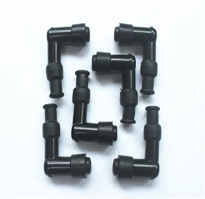6 Pz/Lotto 90 Gradi Spark Plug Cap Con Resistenza W/Stivali Di Gomma Del Motociclo Per Honda 70 90 110 125 140 150 160Cc Atv