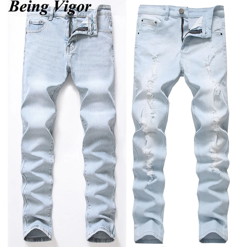 Essere Vigor Mens Elegante Azzurro Sbiadito Lavaggio Jeans Jeans Pantaloni Pantalones Jens Pantaloni Штаны Оверсайз