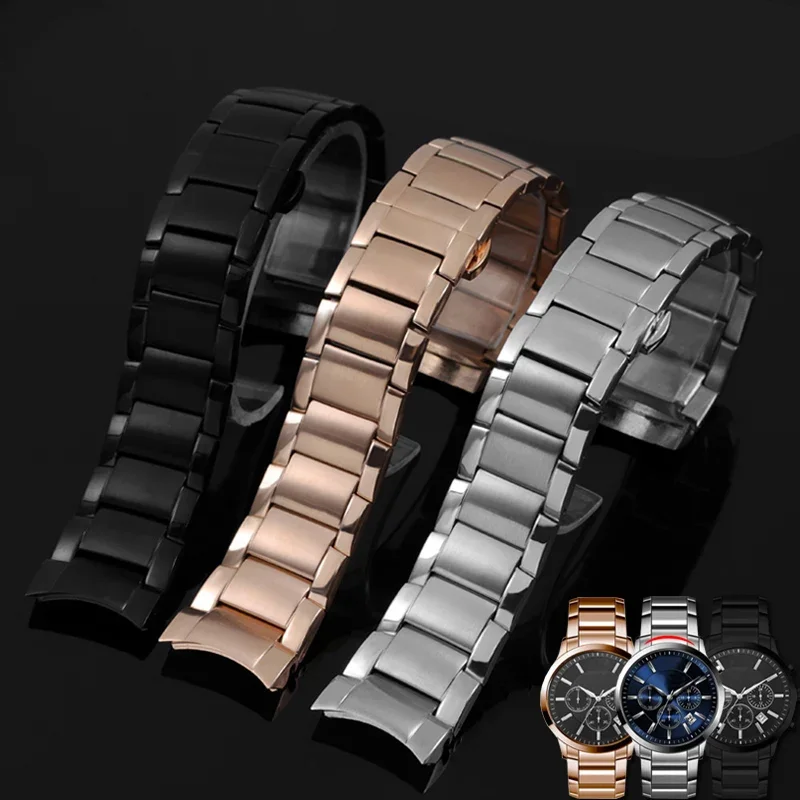Per Cinturino In Acciaio Armani Cinturino In Acciaio Ar2448 2447 2432 2433 2434 2453 Cinturino Per Orologio In Acciaio Fine Uomo E Donna 22Mm