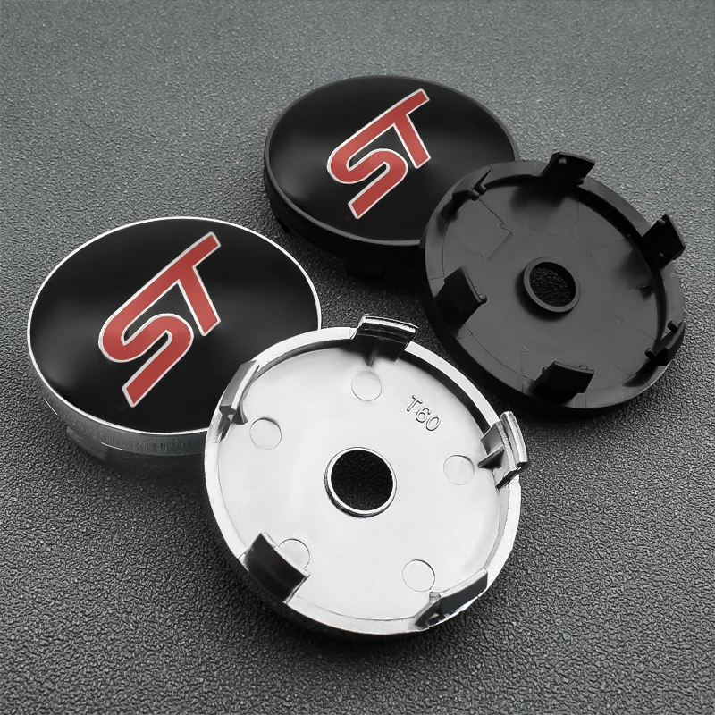 Per Ford Focus Mk4 Puma Mondeo Kuga Fiesta St 4Pcs 56 + 60Mm Car Wheel Center Hub Cap Emblem Sticker Decalcomania Accessori Per Lo Styling Dell'Auto