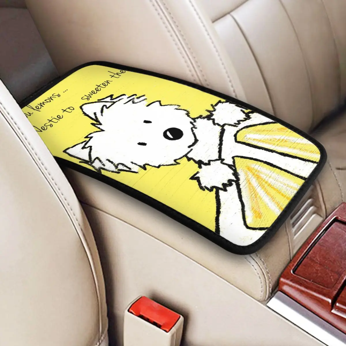West Highland White Terrier Tappetino Per Bracciolo Per Auto Life Limoni Westie Dog Center Console Pad Box
