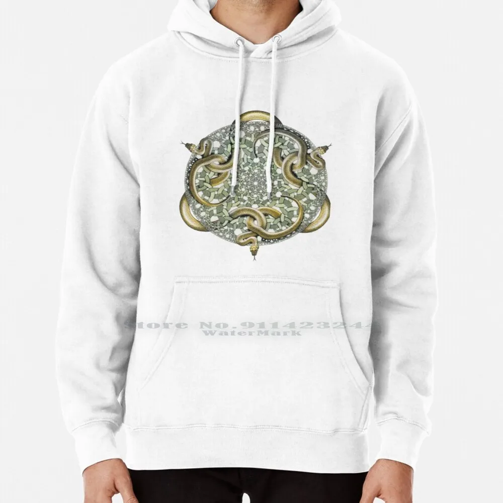 Escher Serpenti Felpa Con Cappuccio Maglione 6Xl Cotone Cornelis Escher Mc Escher Vecchi Artisti Artisti Olandesi Nederlands Kunstenaar Slange Serpent
