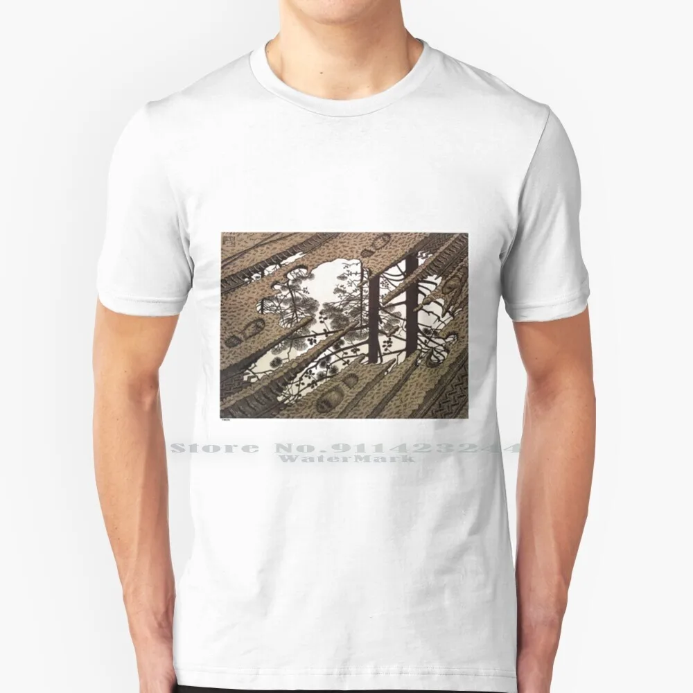 Escher-T-Shirt Pozzanghera Cotone 6Xl Reletion Cornelis Escher Mc M C Hands Graphic Artists Vector Lithographics Schizzi