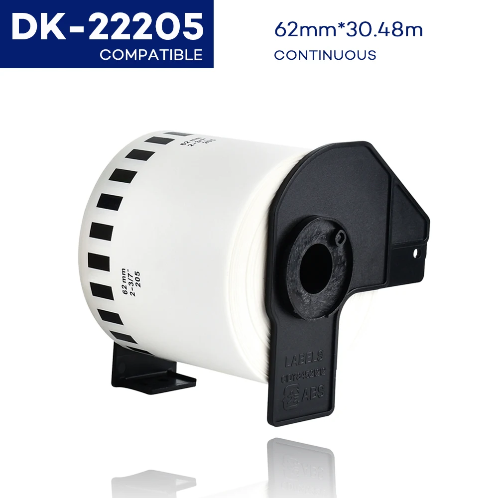 3Pack 62Mm * 30.48M Bianco Dk22205 Carta Termica Continua Compatibile Per Brother White Paper Dk-22205 Stampante Per Etichette Dk Ql Ql-500