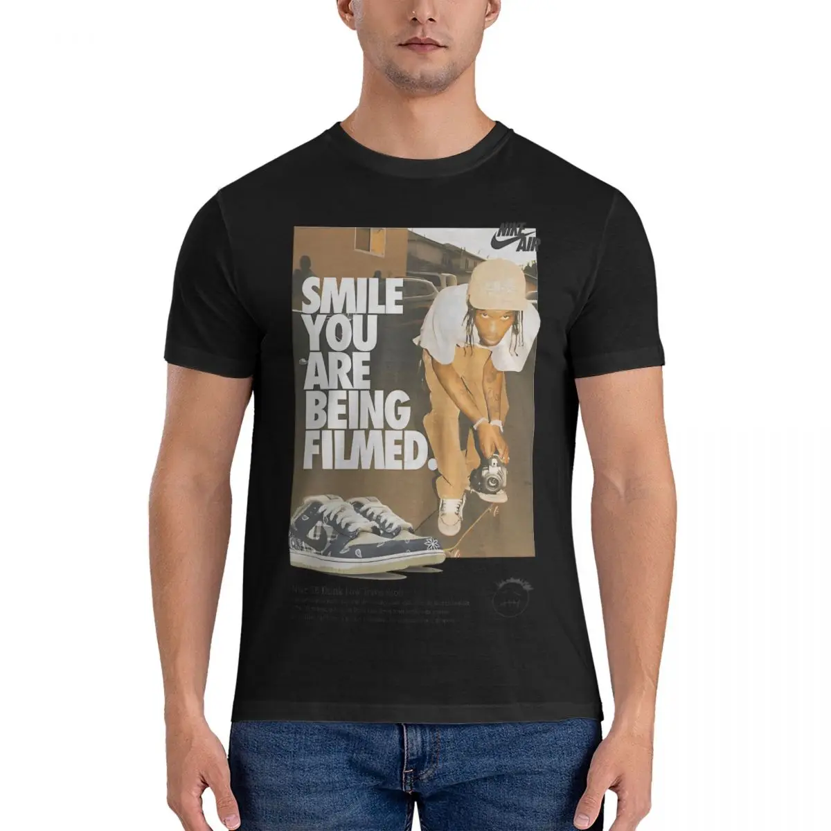 T-Shirt Da Uomo Rivista Novità T-Shirt In Puro Cotone Manica Corta Travis Scott T Shirt Girocollo Vestiti Estivi
