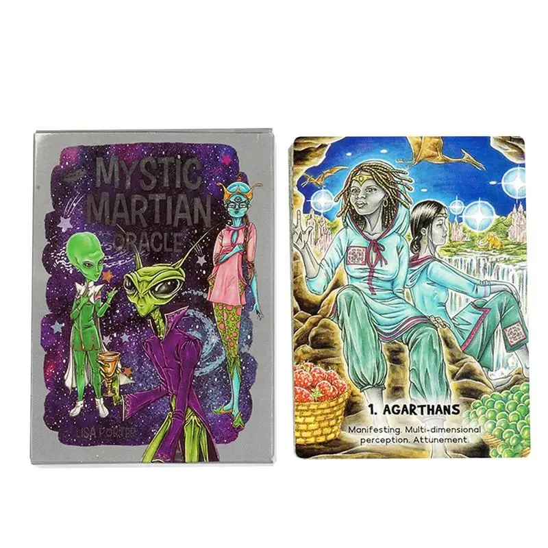 Mystic Martian Oracle Cards 54 Pcs Fate Divinazione Tarocchi Carte Fortune Telling Tarot Deck Entertainment Gioco Da Tavolo Bomboniere