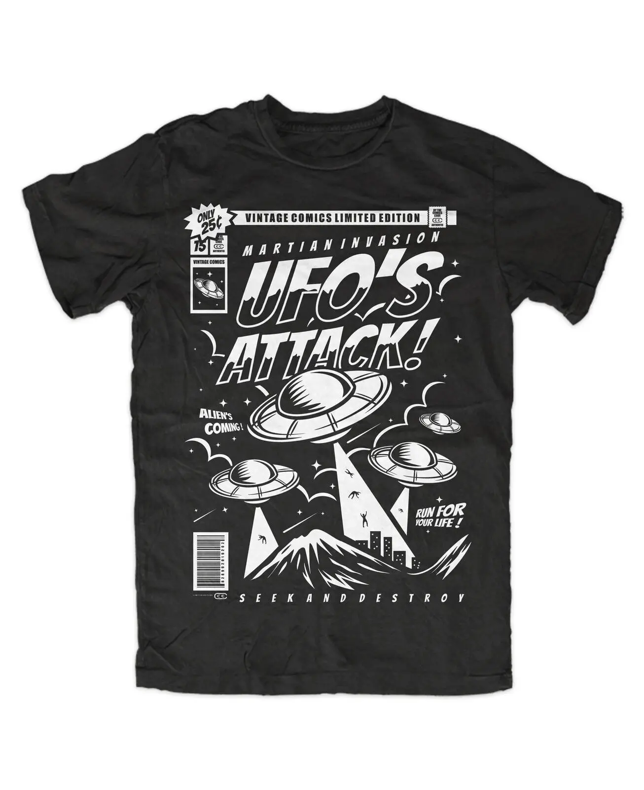Ufo Attack Premium Sci Fi Martians Extra Terrestrials Mars V123 Area51 T Shirt