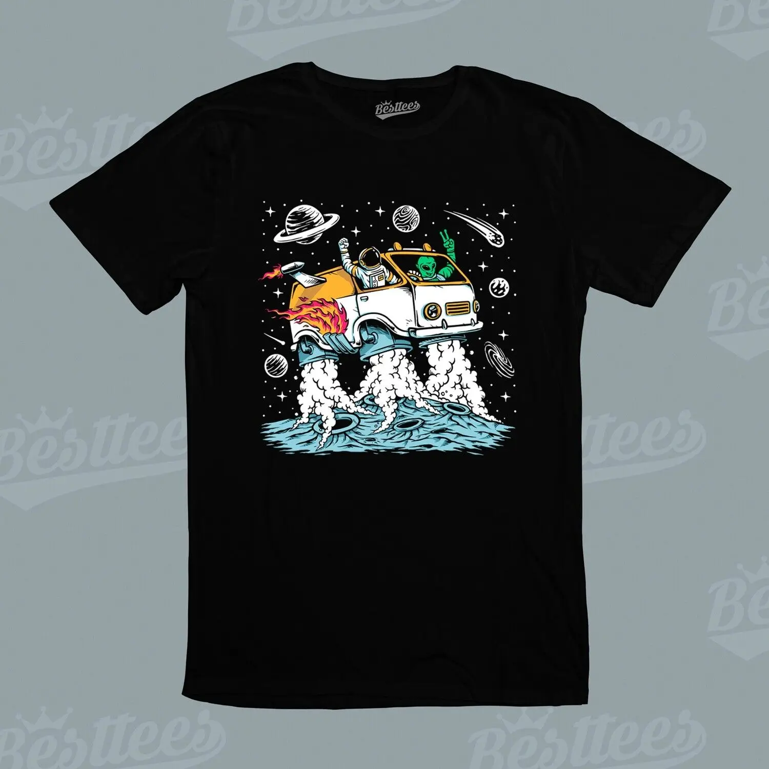Bambini Adulto Maschio Femmina Cartone Animato Astronauta Space Man Alien Martian Moon T Shirt