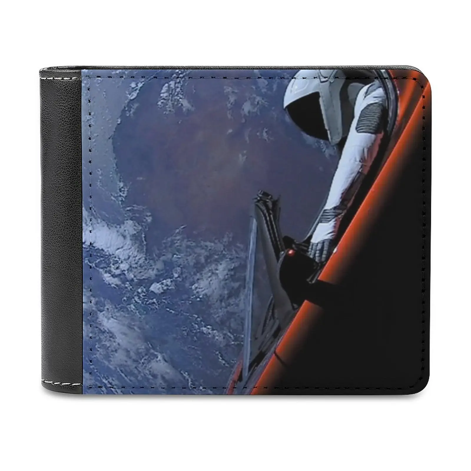 The Spacex Starman New Men Portafogli Pu Leather Men Purse Portafoglio Maschile Di Alta Qualità Spacex Moons Martian Planet Solar System