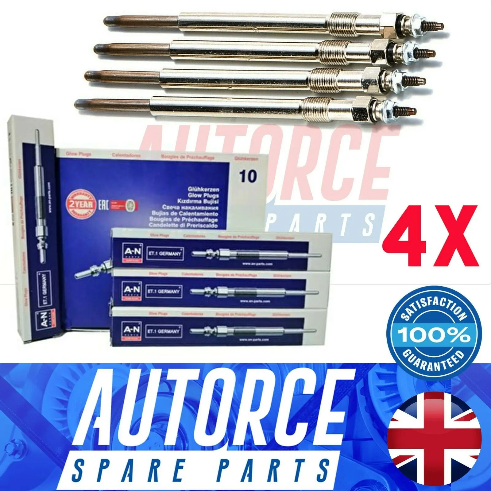4X Per Volvo C30 S40 S80 V50 V70 1.6 D Mini Cooper One Clubman D Candelette Riscaldanti
