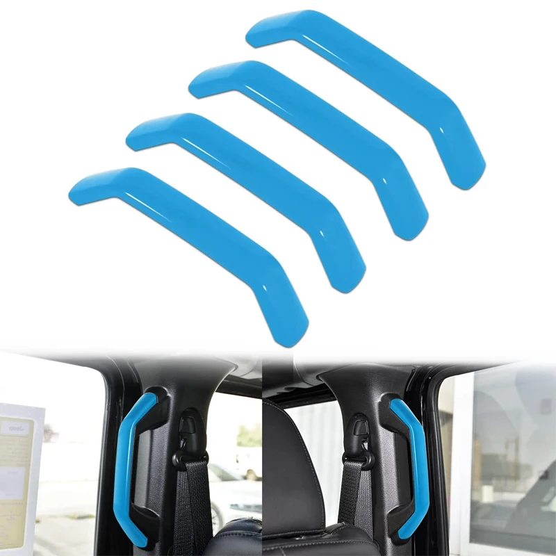 A,B Pillar Grab Handles Decorazione Trim Cover Adatta Per Jeep Wrangler Jl Jlu Sahara Rubicon Jt Gladiator 4 Porte 2018 + (4 Pezzi)