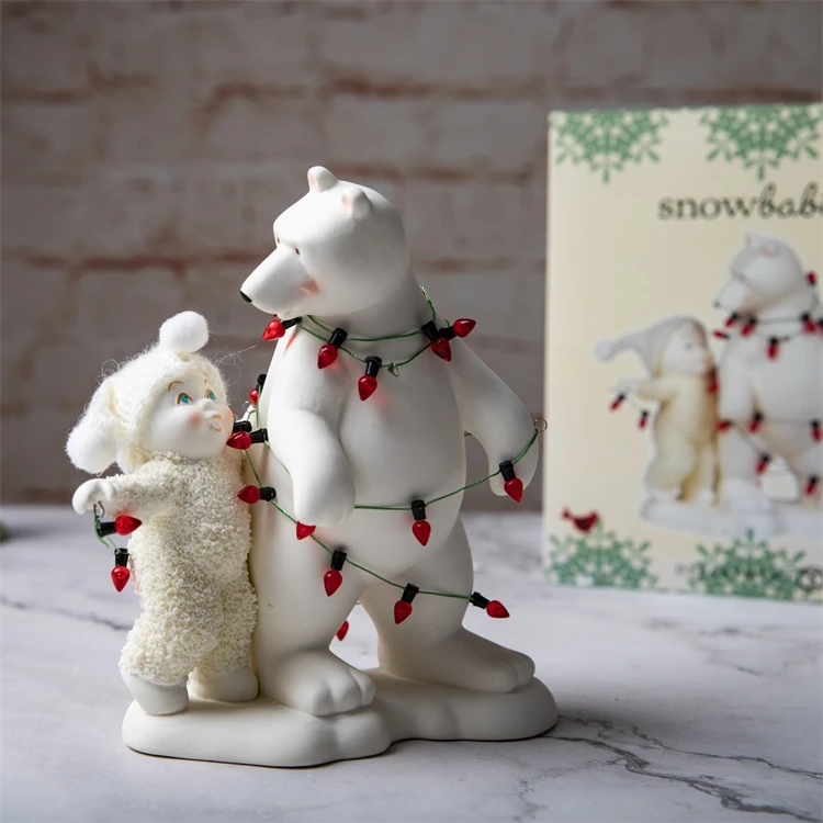 Dipartimento 56 Snowbabies Figurine In Ceramica Camera Accessori Per La Decorazione Della Casa Soggiorno Regali Creativi Accessori Kawaii