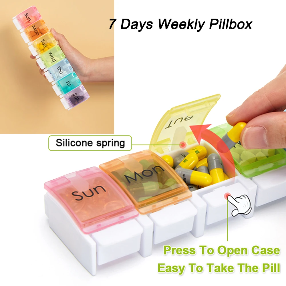 Portapillole Settimanale Portapillole Custodia Per Medicinali Contenitore Per Farmaci Portapillole Scatola Portaoggetti Per Tablet Organizer Portapill