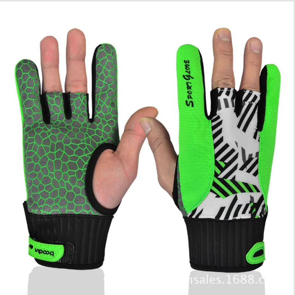 Boodun Professionale Anti-Skid Bowling Guanti Confortevole Bowling Accessori Strumenti Semi-Barretta Sport Guanti Per Bowling