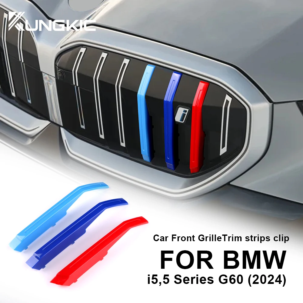 Car Front Grill Stripes Cover Grid Strips Clip Trim Per Bmw Serie 5 G60 I5 2024 Accessori Per Lo Styling Con Fibbia Motorsport