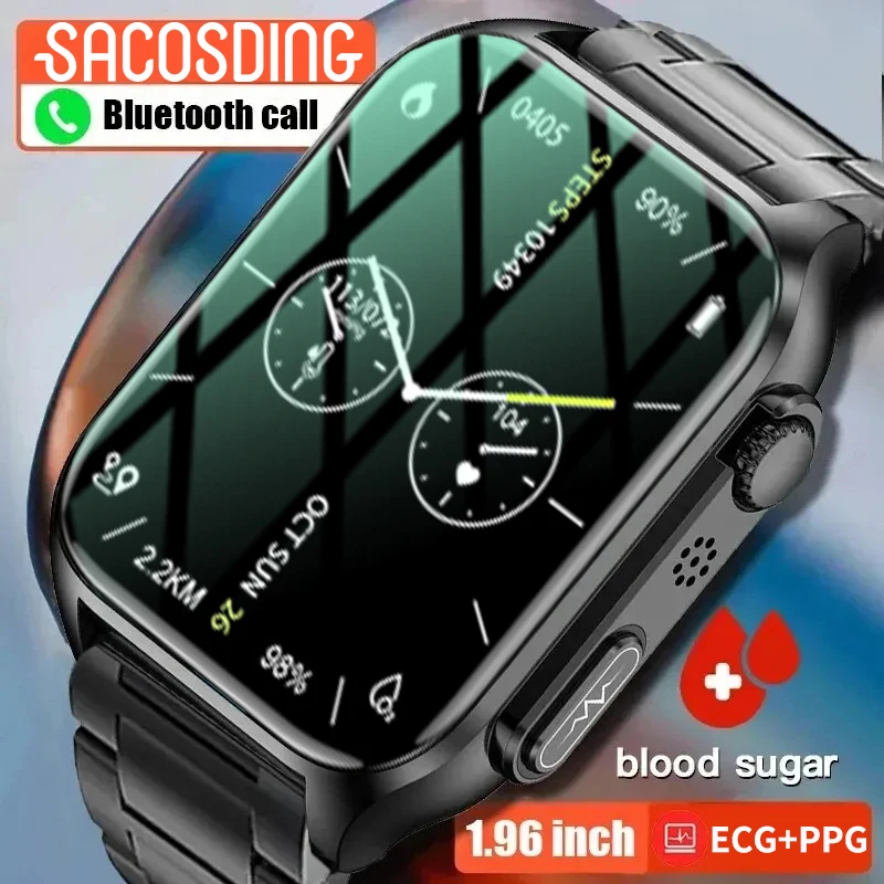 Temperatura Blood Glucose Smart Watch Ecg + Ppg Health Sleep Monitoring Smartwatch Men Orologi Impermeabili Braccialetto Sportivo Fitness