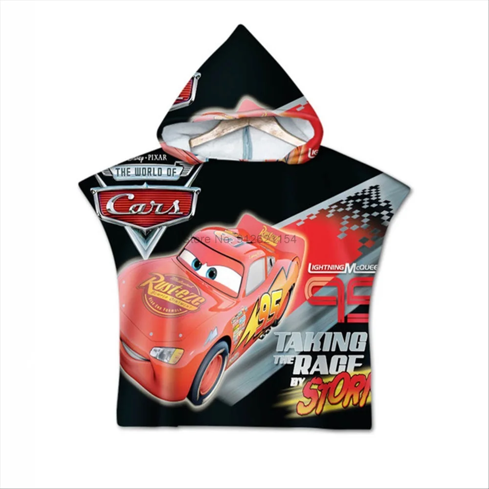 Disney Lightning Mc Queen Cars Asciugamano Da Bagno Con Cappuccio Per Bambini Poncho Asciugamano Da Spiaggia Per Nuoto Asciugamano Per Bambini Bambini