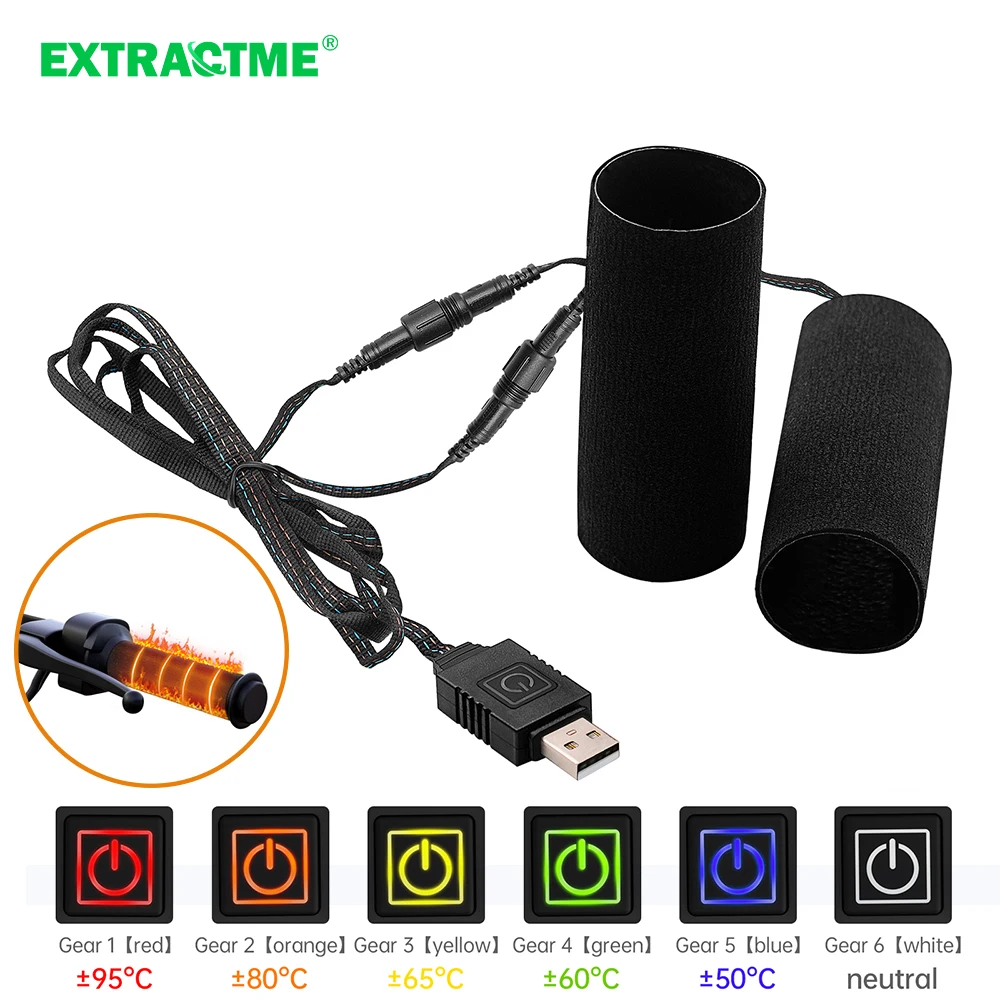 Manopole Riscaldate Per Moto Extractme 5V Usb 6 Scalda Ingranaggi Per Piaggio Beverly Ammortizzatore Zontes 125 R1200Rt