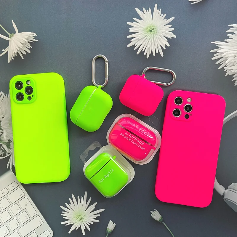 Custodia 15 Pro Custodie In Silicone Liquido Neon Per Iphone 11 14 12 Pro Max 13 7 8 Plus Xs X Cover Fluorescenza Air Pods Pro 2 Air Pods 3