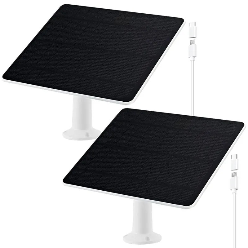 Confezione Da 2 Pannelli Solari Da 10W Per Telecamera Di Sicurezza Per Eufy Cam 2C/2C Pro/E40/E20/2/2 Pro/E Reolink Argus Eco/2E/Pt/3 Pro Ecc.