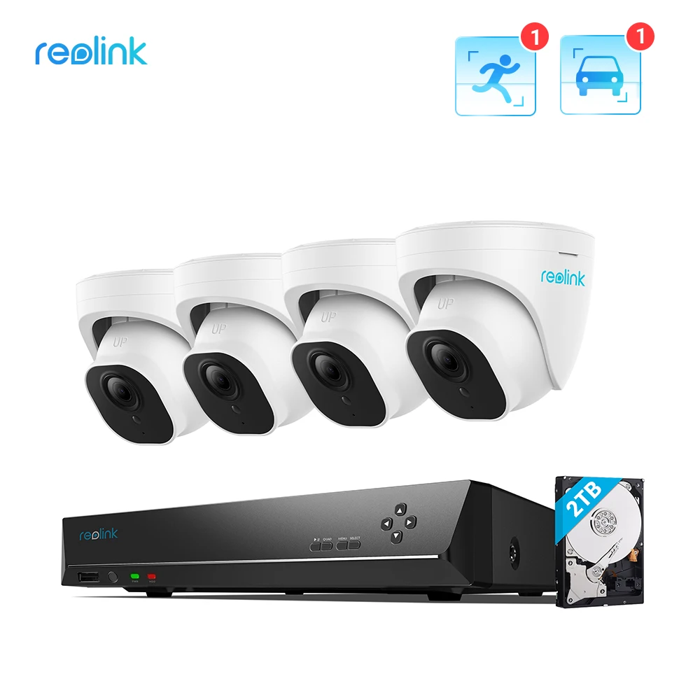 Reolink 4K Sistema Di Sicurezza Domestica Rilevamento Umano/Auto 24/7 Registrazione Poe Videosorveglianza Cctv Sistema Di Sicurezza Della Telecamera R
