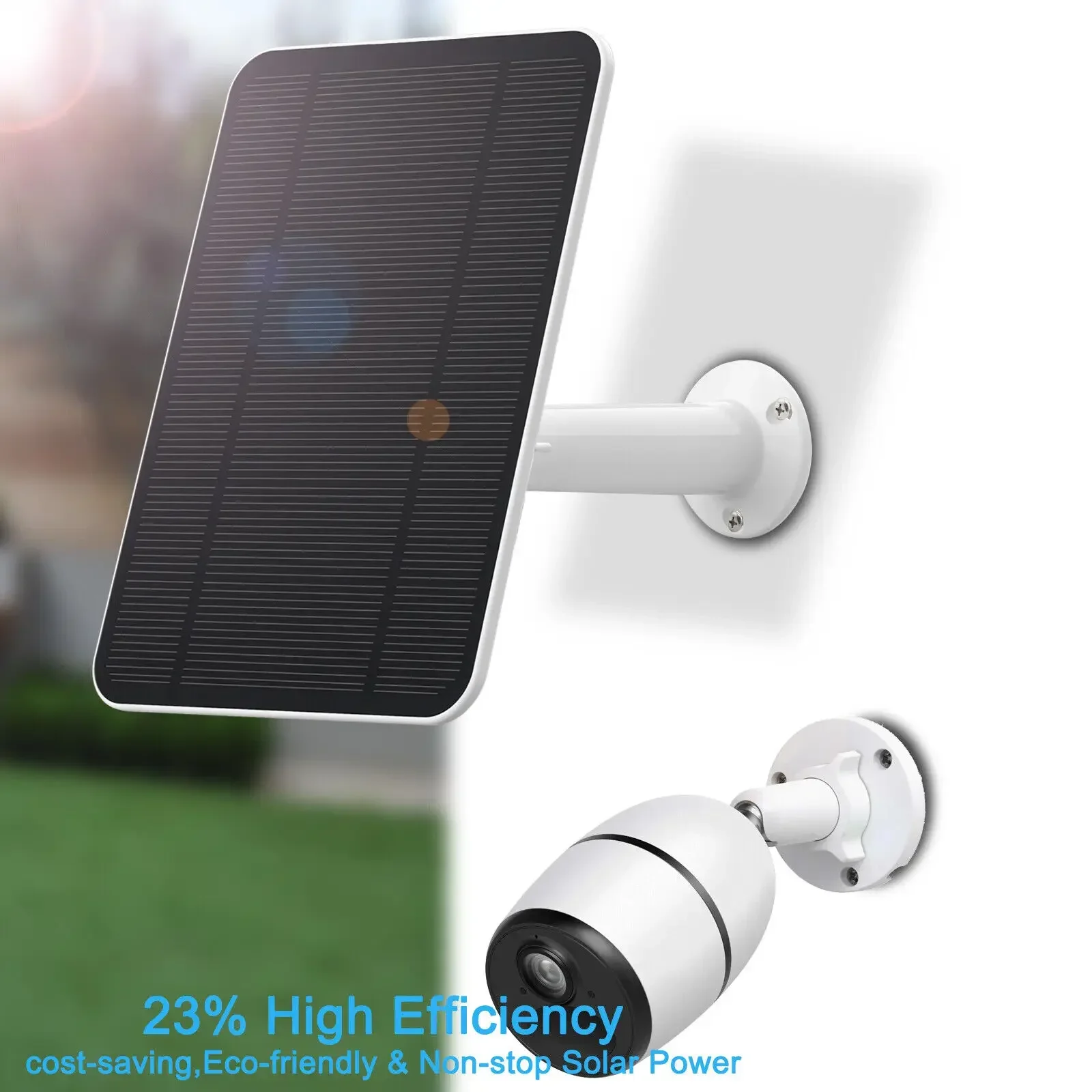 Pannello Solare 4W Per Argus 2/Argus 3/Argus Pro/Argus Pt/Eco/Go/Go Pt Mount Cavo Di Alimentazione 13Ft (Bianco)