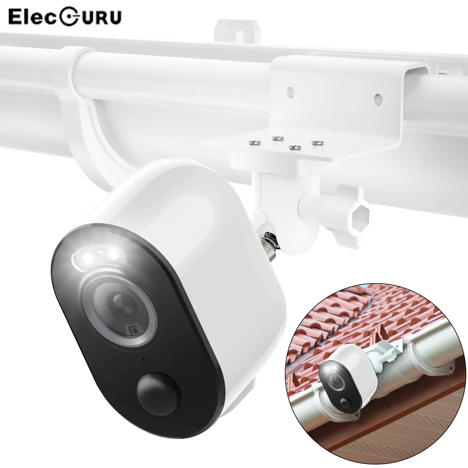 Supporto Per Grondaia Da Esterno Per Reolink Argus 3/Reolink Argus 3 Pro, Accessori Per Telecamere Di Sicurezza Staffe Di Montaggio Girevoli A 180 Gra